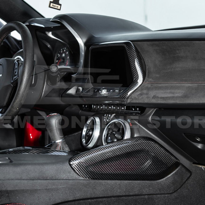 Chevrolet Camaro Factory Style Dry Carbon Fiber Front Side Knee Pad Panel Cover Pair 2016-2024