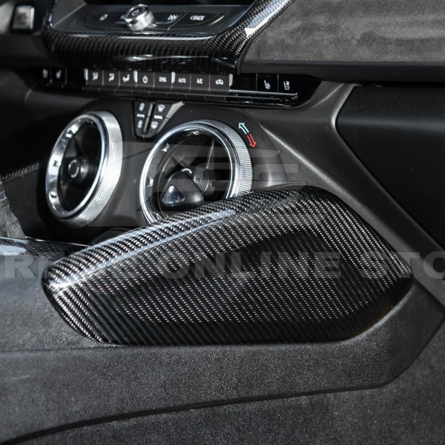 Chevrolet Camaro Factory Style Dry Carbon Fiber Front Side Knee Pad Panel Cover Pair 2016-2024