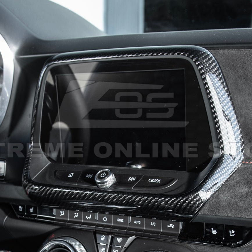 Chevrolet Camaro 6th Gen GM Factory Style Dry Carbon Fiber Dash Radio Trim Cover 2019-2024