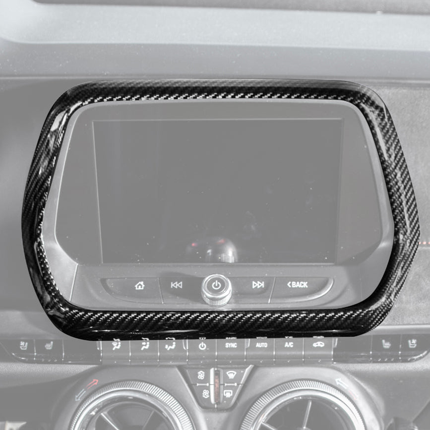 Chevrolet Camaro 6th Gen GM Factory Style Dry Carbon Fiber Dash Radio Trim Cover 2019-2024