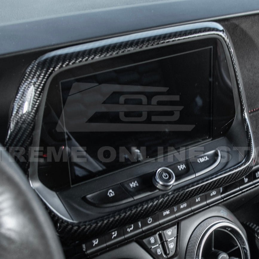 Chevrolet Camaro 6th Gen GM Factory Style Dry Carbon Fiber Dash Radio Trim Cover 2019-2024
