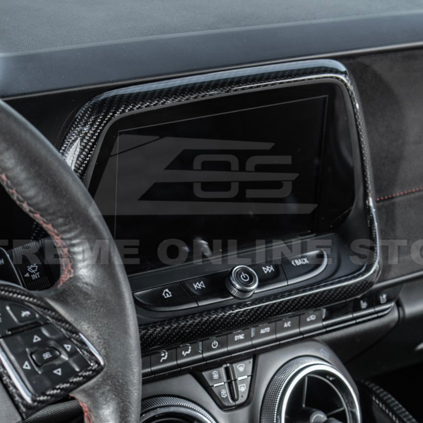 Chevrolet Camaro 6th Gen GM Factory Style Dry Carbon Fiber Dash Radio Trim Cover 2019-2024