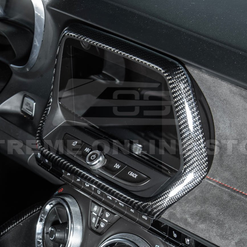 Chevrolet Camaro 6th Gen GM Factory Style Dry Carbon Fiber Dash Radio Trim Cover 2019-2024