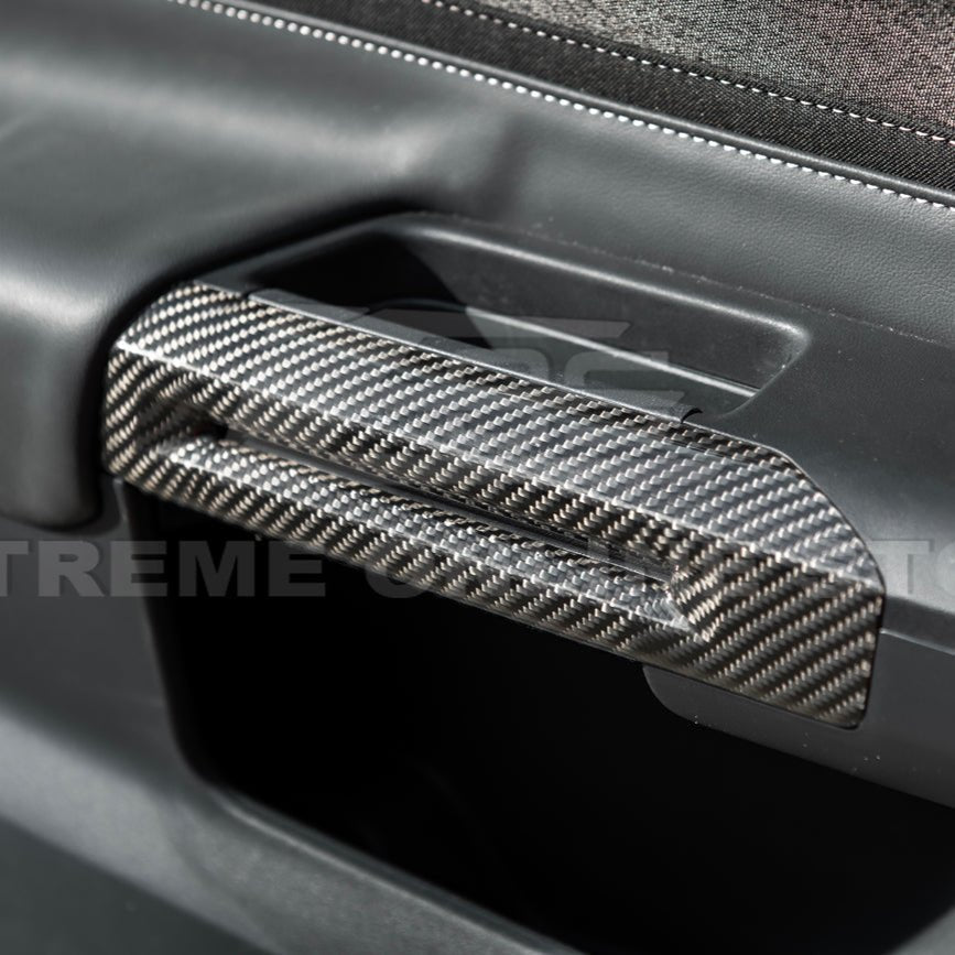 Ford Mustang S650 Factory Style Dry Carbon Fiber Side Door Armrest Panel Trim Cover 2024-Up