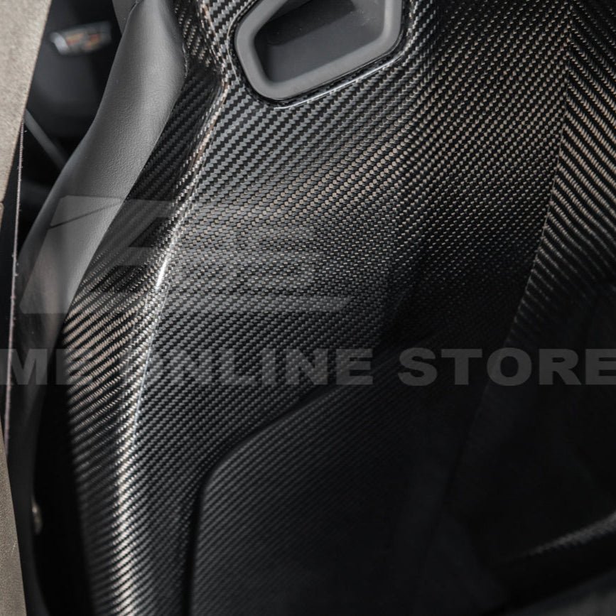 Cadillac CTS-V ATS-V Blackwing Style Dry Carbon Fiber Seat Back Cover Set 2016-2019