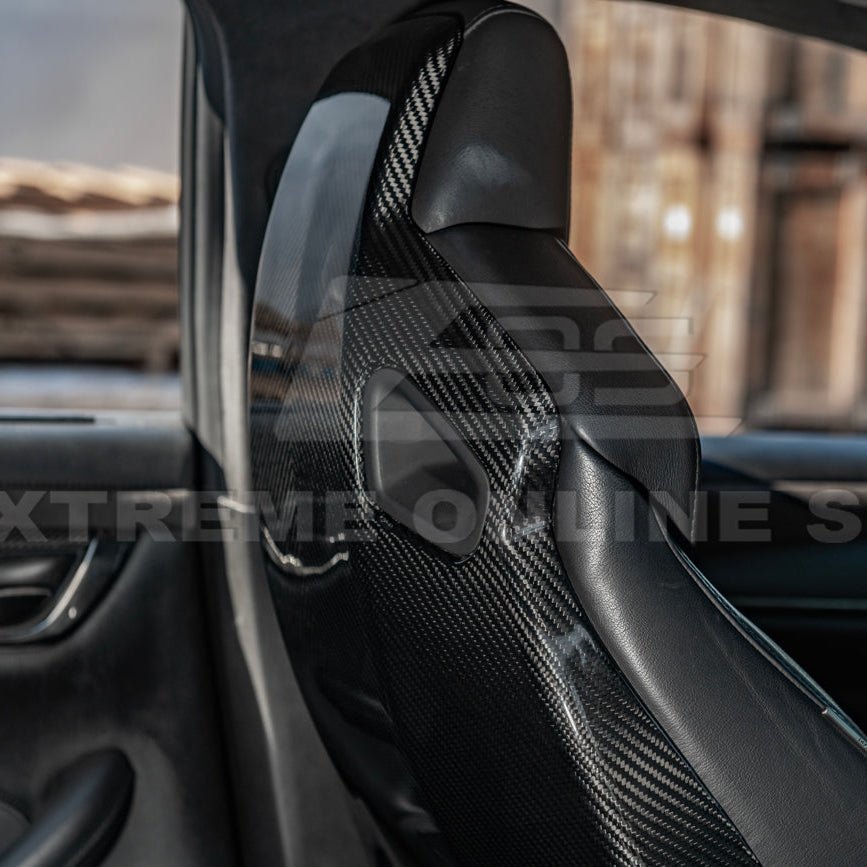 Cadillac CTS-V ATS-V Blackwing Style Dry Carbon Fiber Seat Back Cover Set 2016-2019