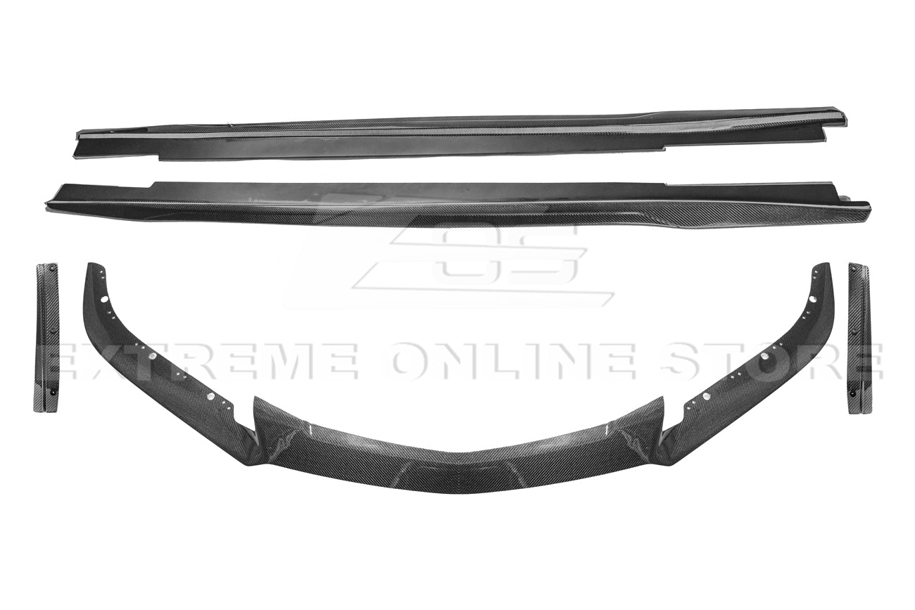 Cadillac CTS-V Alpha Carbon Fiber Front Splitter Side Skirts Wheel Arch Kit 2016-2019