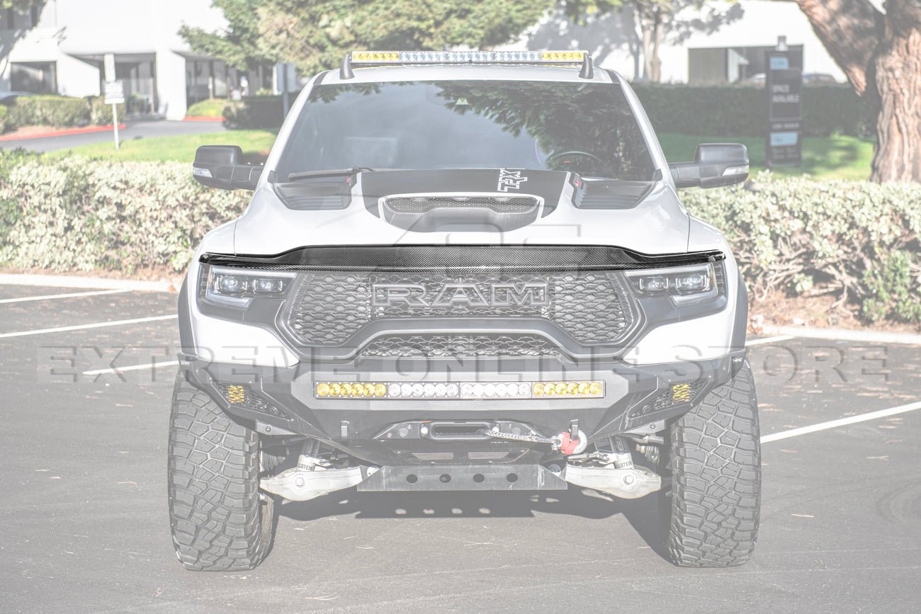 Ram 1500 DT TRX Style Carbon Fiber Front Upper Grille Trim Spoiler 2019-Up