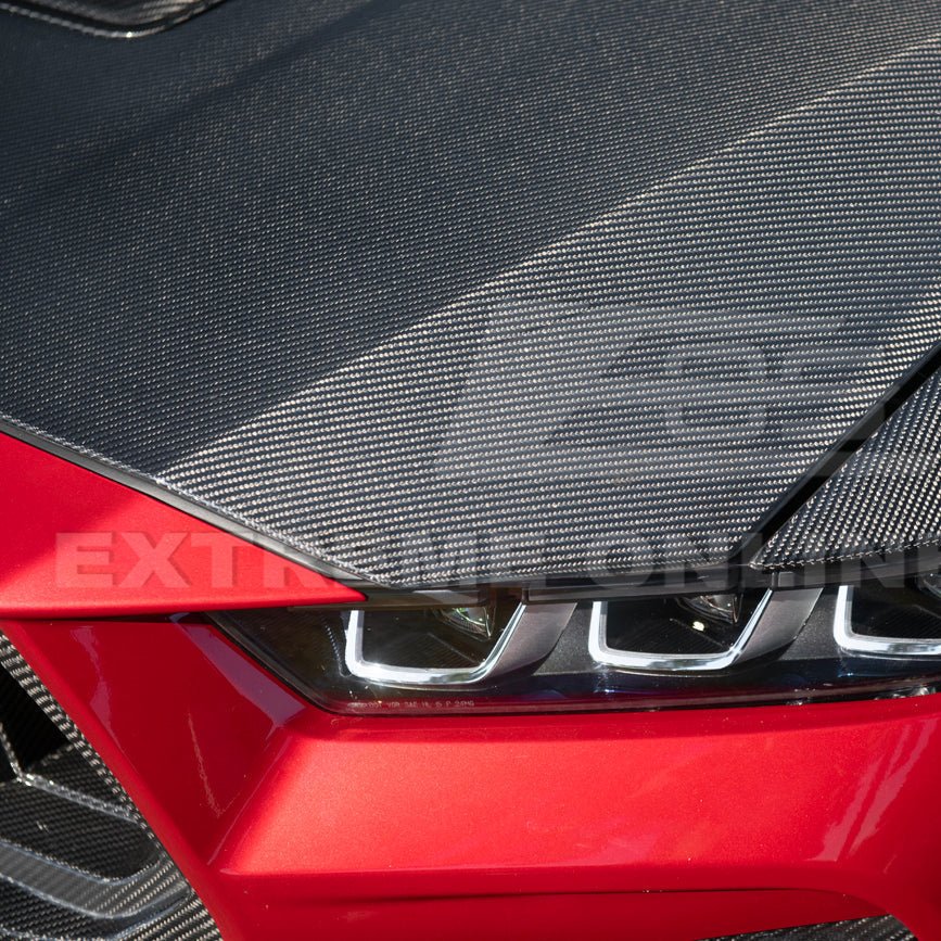 Ford Mustang S650 Factory Style Carbon Fiber Front Bumper Hood Cover 2024-Up