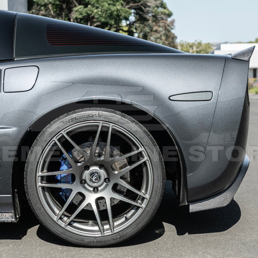 Corvette C6 Z06 ZR1 Dry Carbon Fiber Splash Guard Mud Flaps 2005-2013