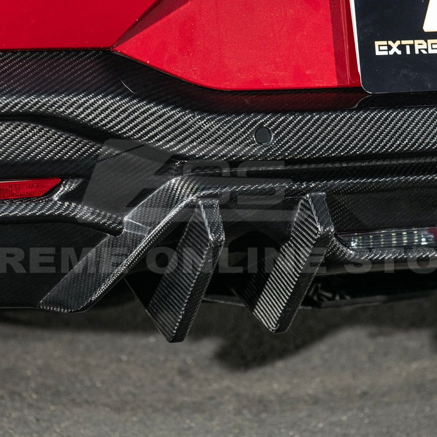 Ford Mustang S650 V2 Carbon Fiber Rear Bumper Dual Tip Diffuser 2024-Up