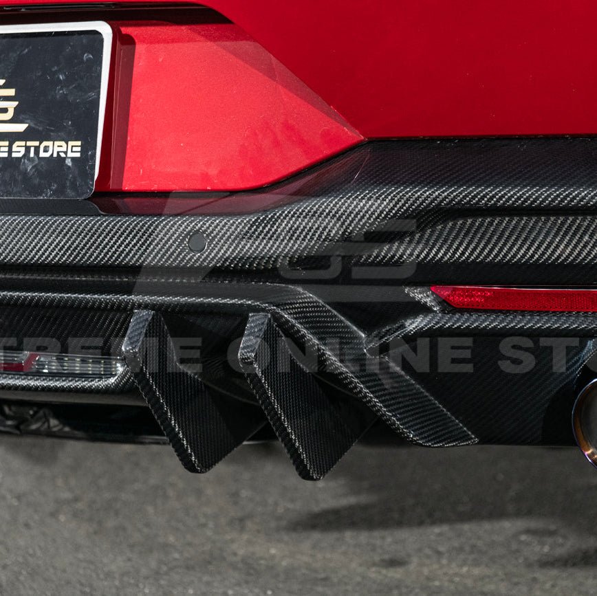 Ford Mustang S650 V2 Carbon Fiber Rear Bumper Dual Tip Diffuser 2024-Up