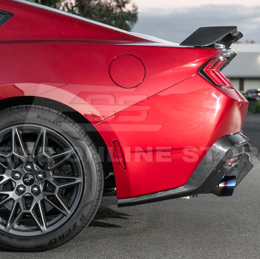Ford Mustang S650 V2 Carbon Fiber Rear Bumper Dual Tip Diffuser 2024-Up