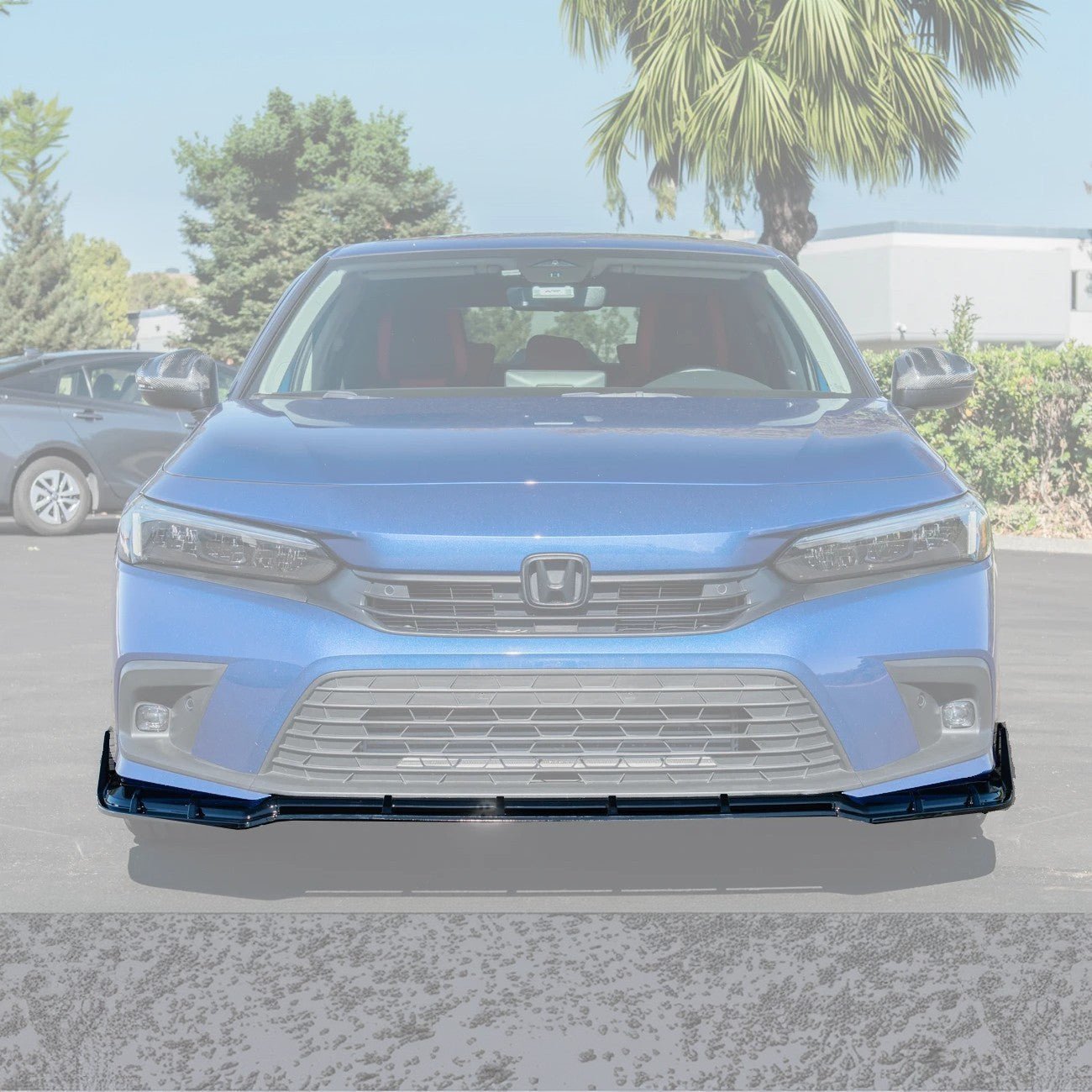 Honda Civic FE Gloss Black Front Bumper Lip Splitter 2022-2024