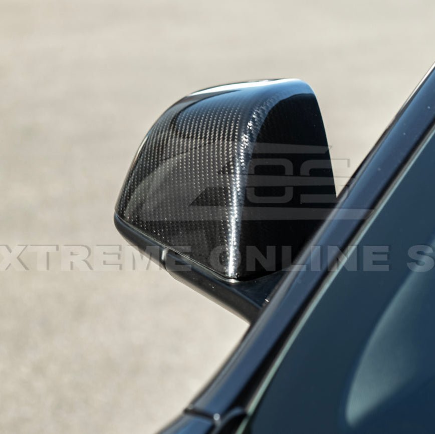 Tesla Model 3 Dry Carbon Fiber Tape On Side Mirror Cap Covers Pair 2024-Up