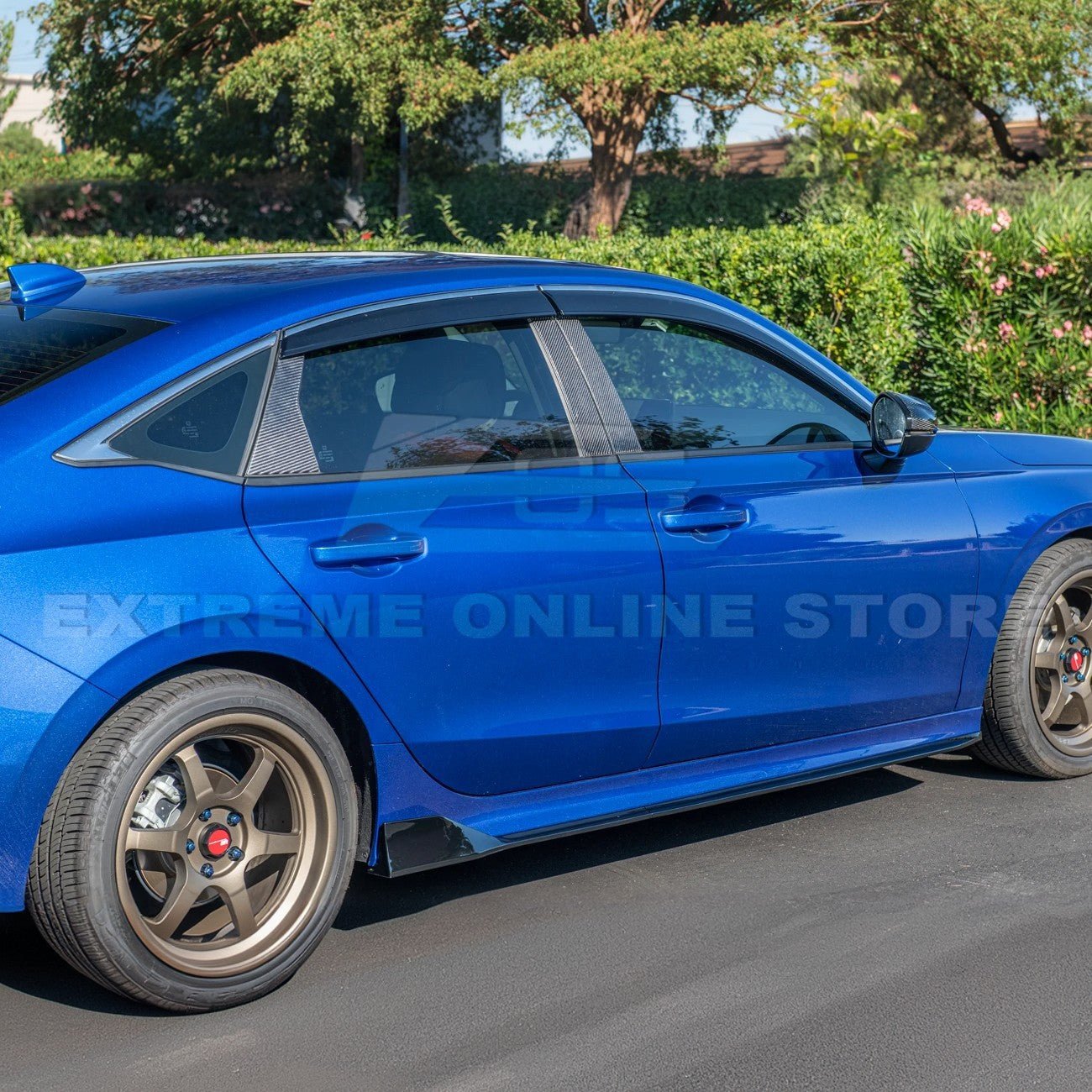 Honda Civic FE Type R Style Gloss Black Side Skirts 2022-Up