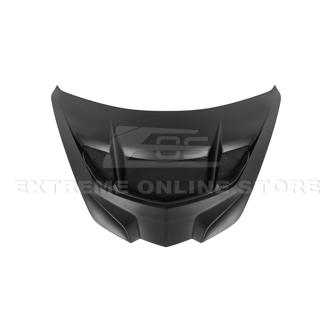 Corvette C8 ZR1 Matte Black Front Bumper Vented Extractor Hood 2020-Up