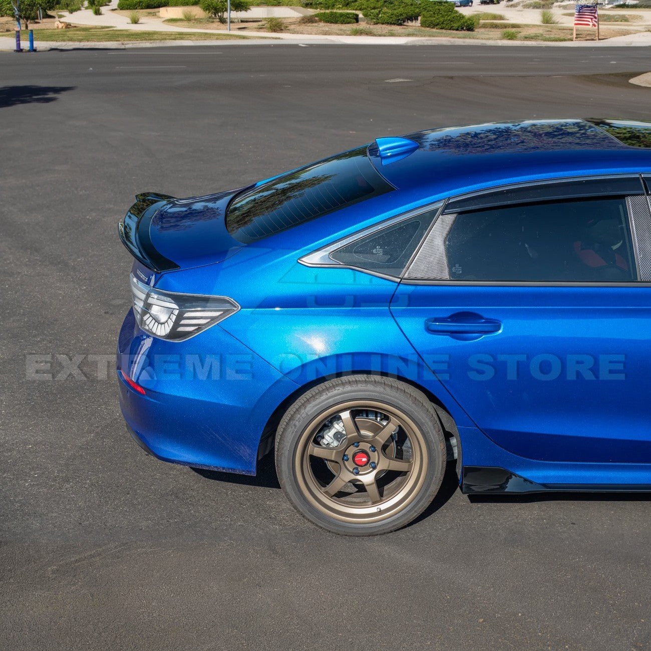 Honda Civic FE EOS Style Gloss Black Full Aero Kit Splitter Side Skirts Spoiler 2022-2024