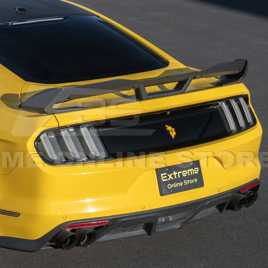Ford Mustang S550 Dark Horse Style Black Rear Trunk Lid Wing Spoiler with Wickerbill 2015-2023