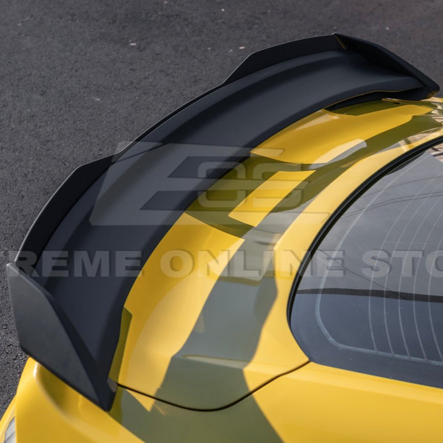 Ford Mustang S550 Dark Horse Style Black Rear Trunk Lid Wing Spoiler with Wickerbill 2015-2023