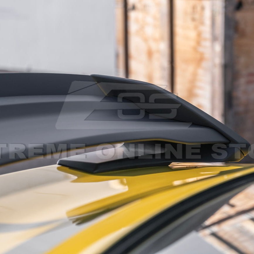 Ford Mustang S550 Dark Horse Style Black Rear Trunk Lid Wing Spoiler with Wickerbill 2015-2023