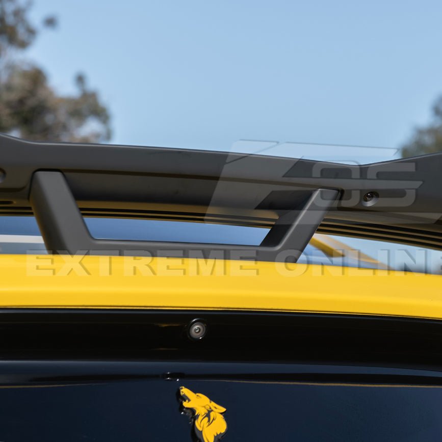 Ford Mustang S550 Dark Horse Style Black Rear Trunk Lid Wing Spoiler with Wickerbill 2015-2023