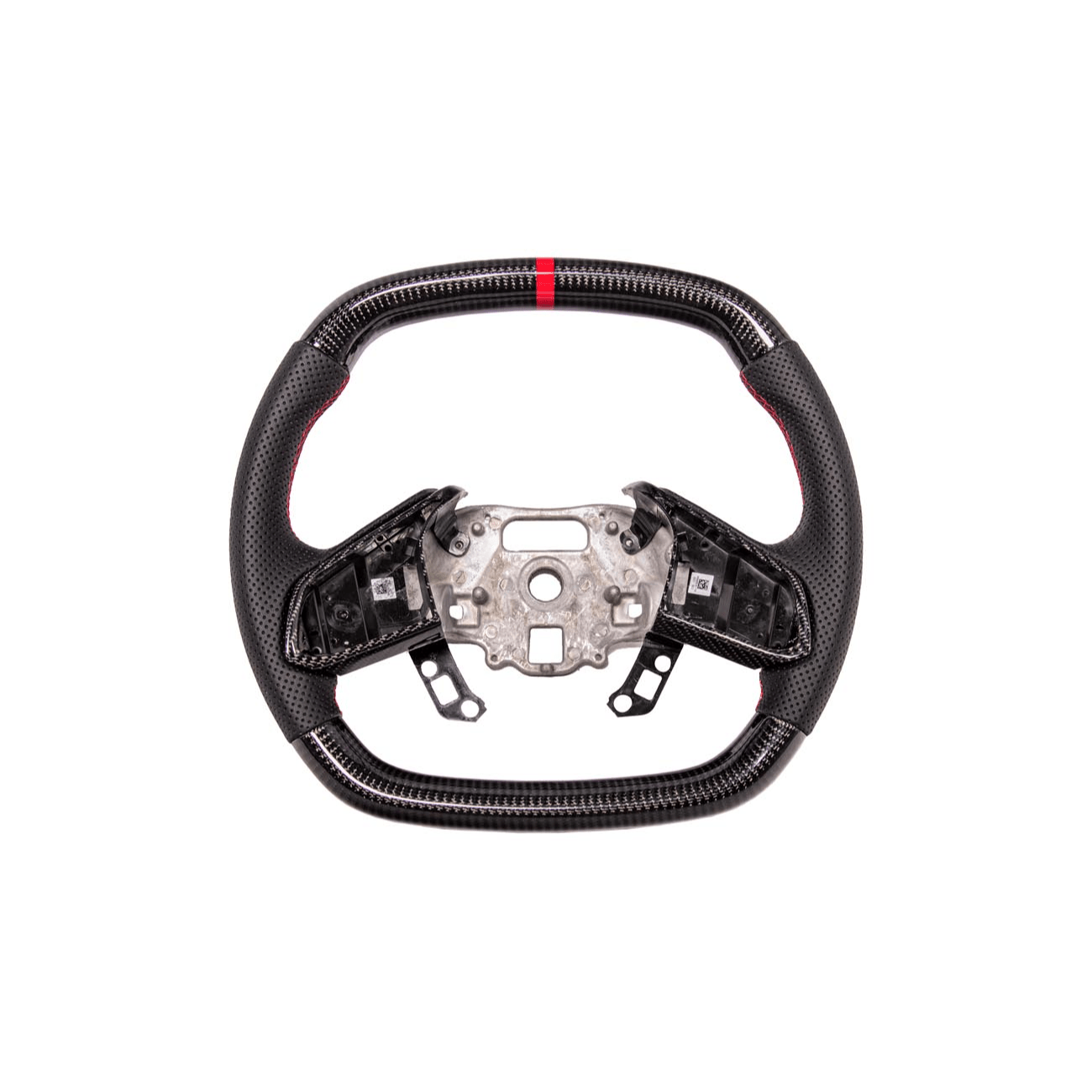 Chevrolet Corvette C8 Carbon Fiber Steering Wheel Perforated Leather Red Stripe 2020-2026