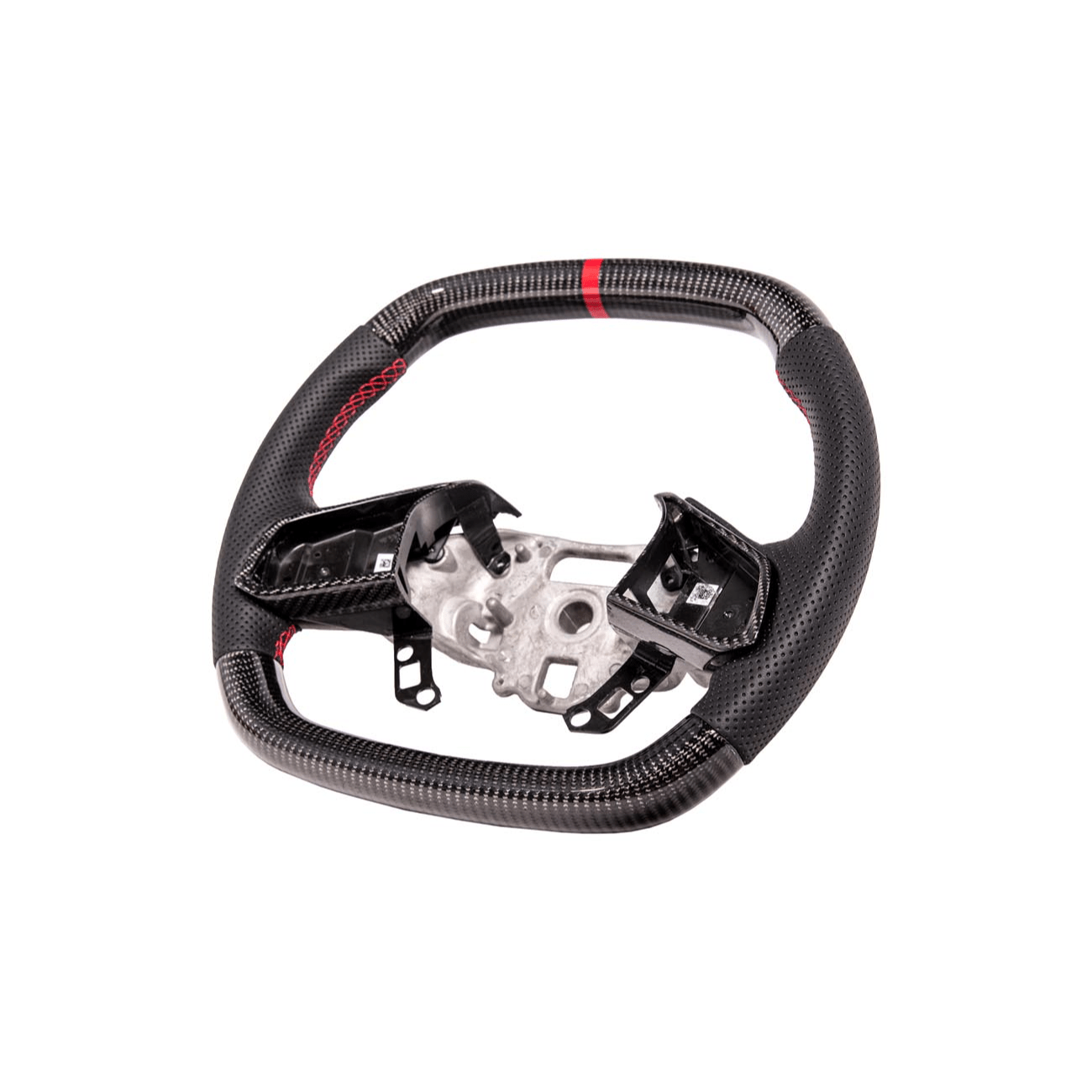 Chevrolet Corvette C8 Carbon Fiber Steering Wheel Perforated Leather Red Stripe 2020-2026