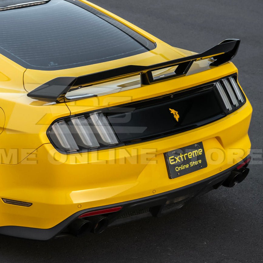 Ford Mustang S550 Dark Horse Style Black Rear Trunk Lid Wing Spoiler with Wickerbill 2015-2023