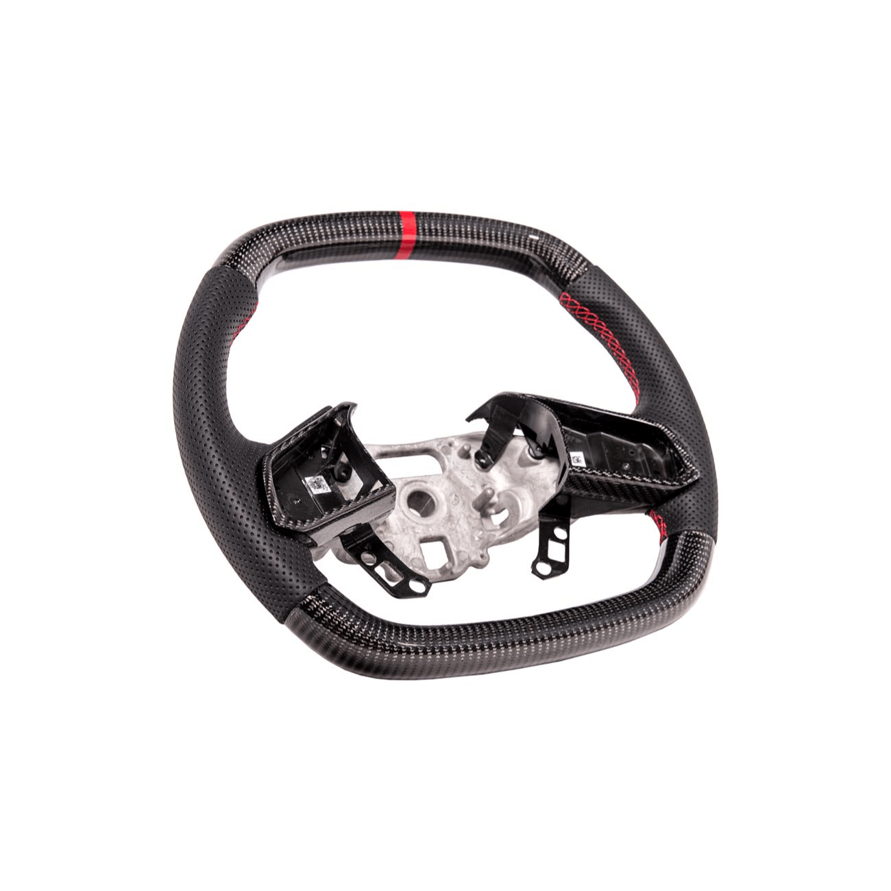 Chevrolet Corvette C8 Carbon Fiber Steering Wheel Perforated Leather Red Stripe 2020-2026