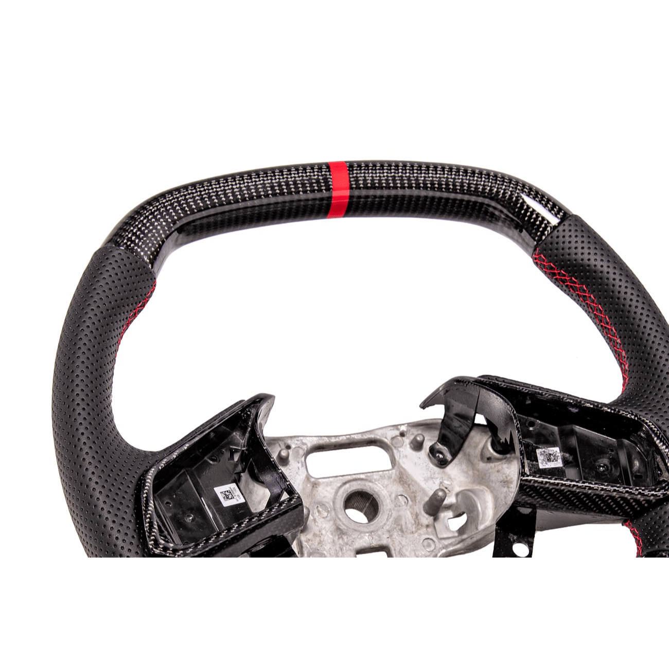 Chevrolet Corvette C8 Carbon Fiber Steering Wheel Perforated Leather Red Stripe 2020-2026