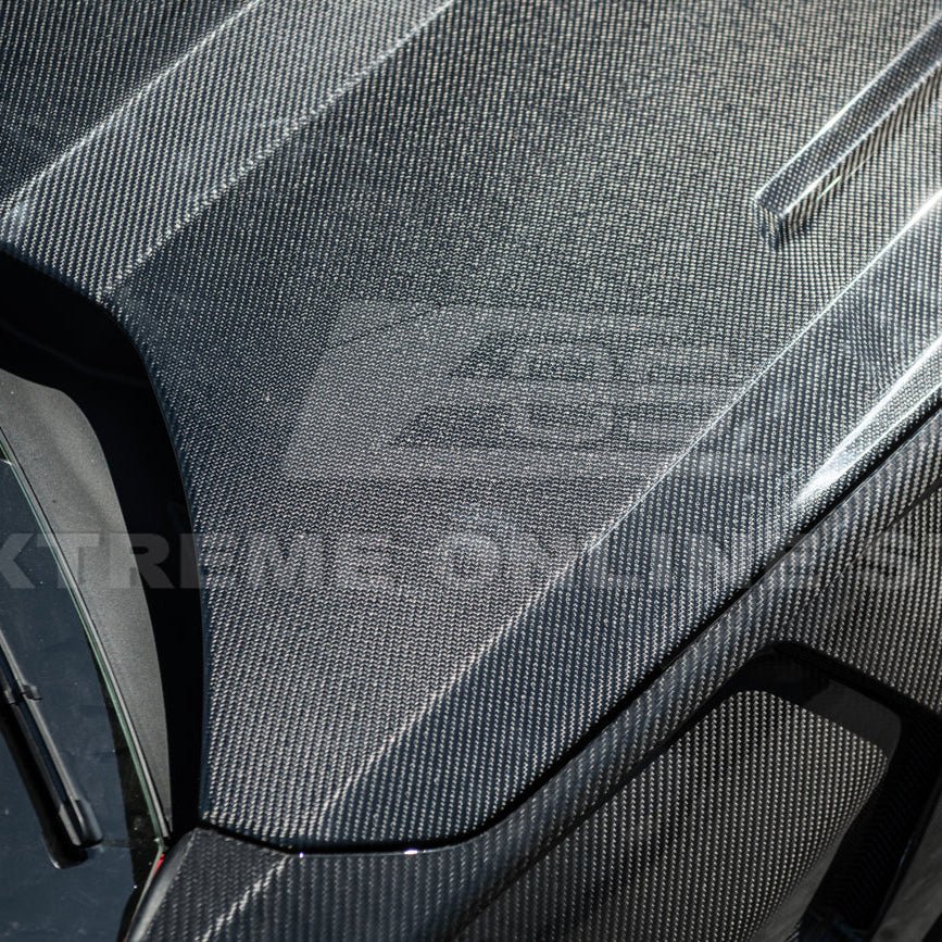 Ford Mustang S650 Super Snake Style Carbon Fiber Front Hood Vented Cover 2024-Up