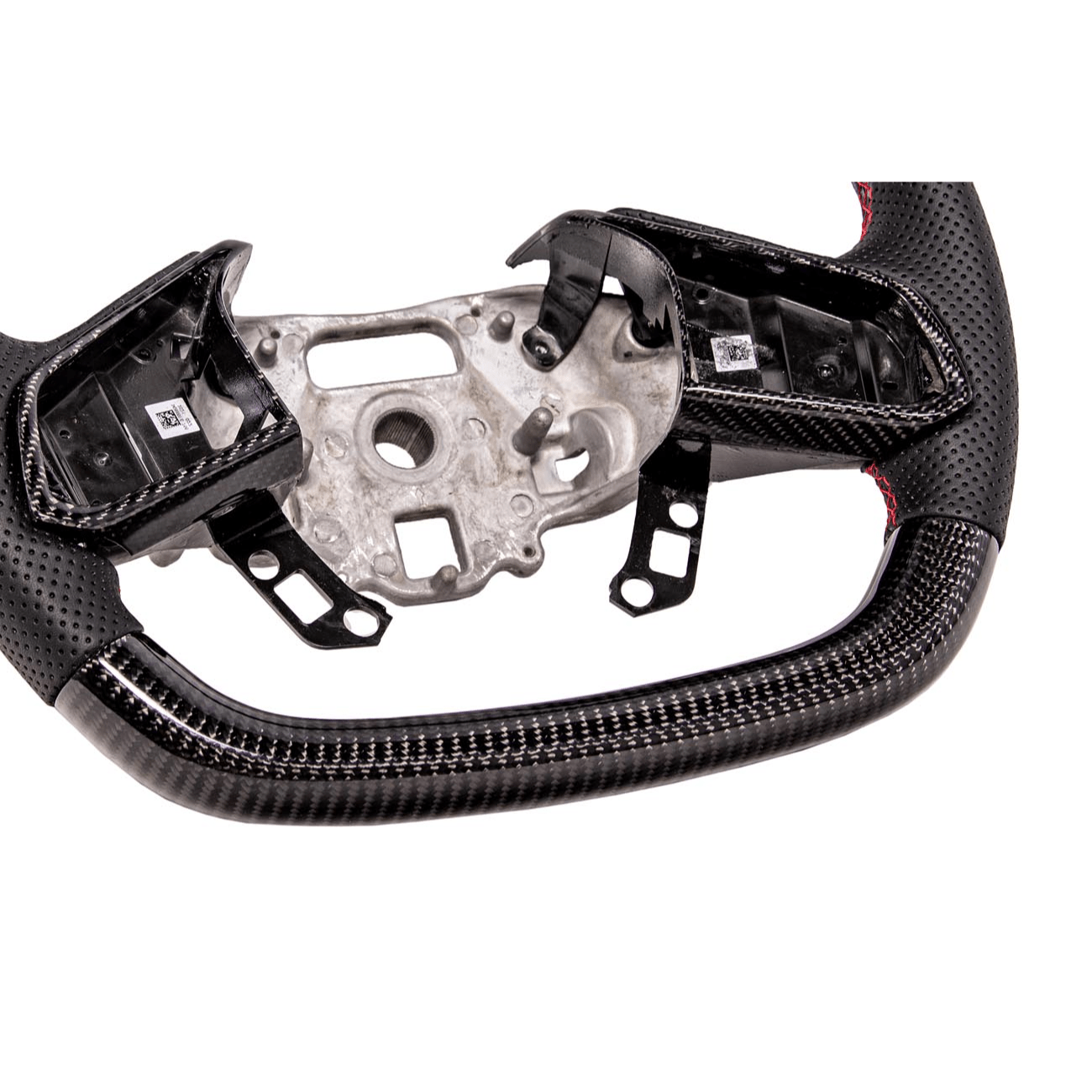 Chevrolet Corvette C8 Carbon Fiber Steering Wheel Perforated Leather Red Stripe 2020-2026