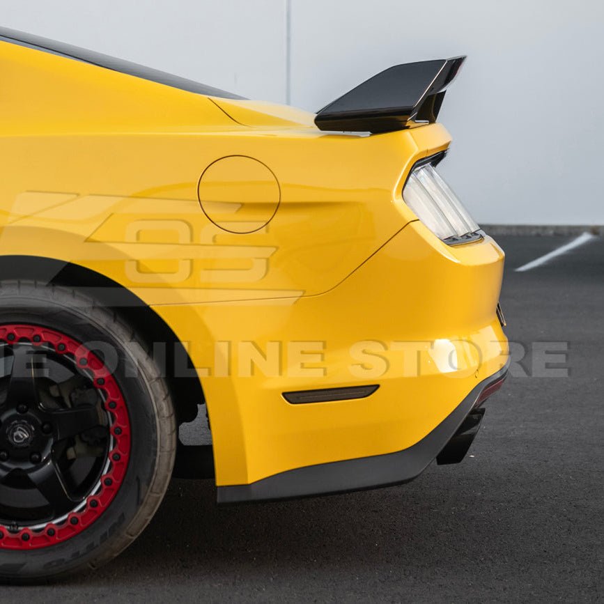 Ford Mustang S550 Dark Horse Style Black Rear Trunk Lid Wing Spoiler with Wickerbill 2015-2023