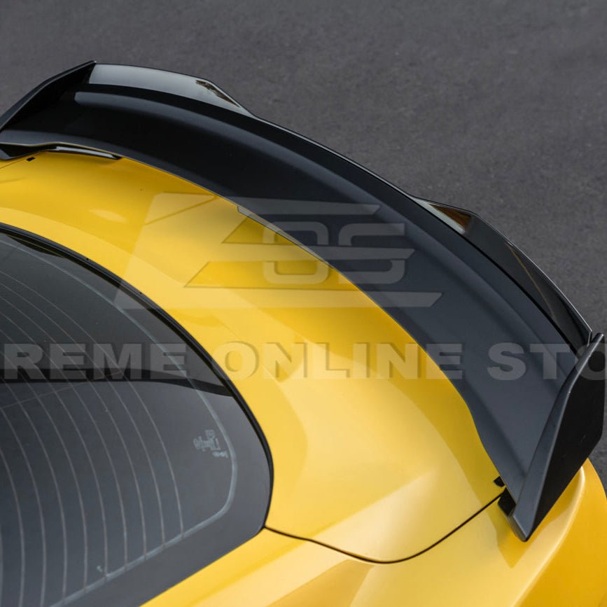 Ford Mustang S550 Dark Horse Style Black Rear Trunk Lid Wing Spoiler with Wickerbill 2015-2023