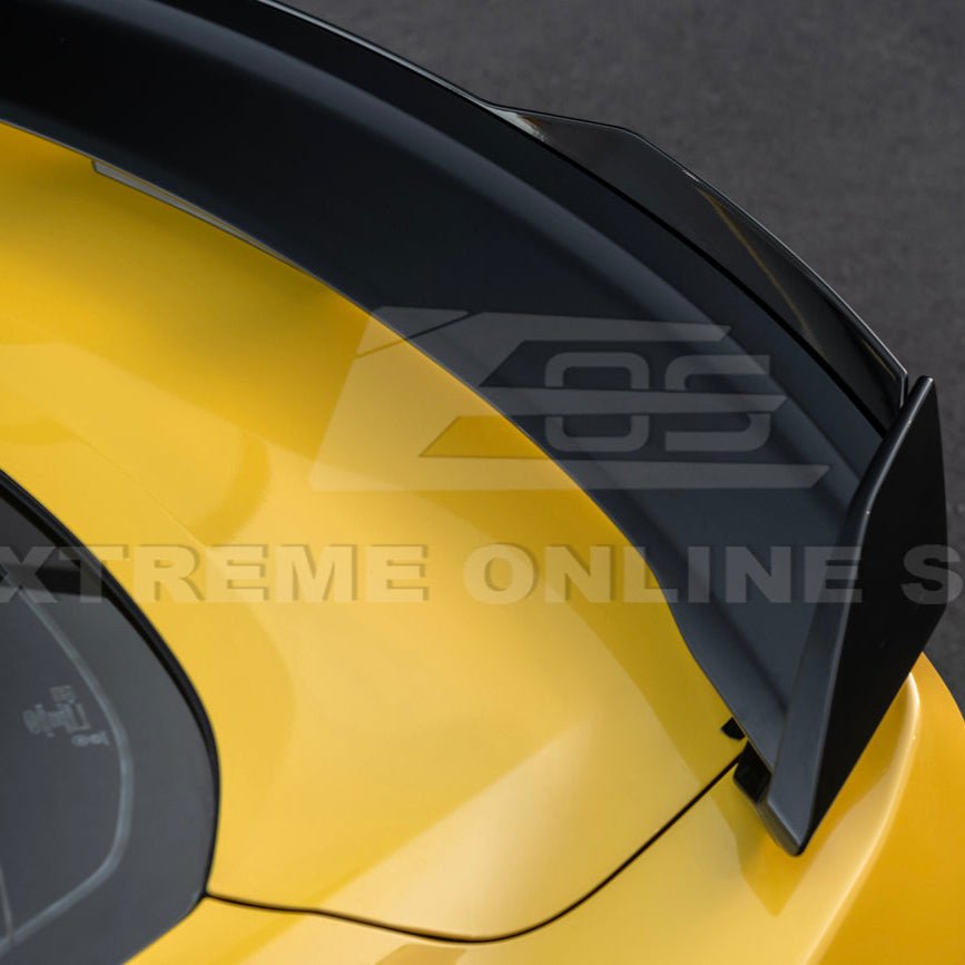 Ford Mustang S550 Dark Horse Style Black Rear Trunk Lid Wing Spoiler with Wickerbill 2015-2023