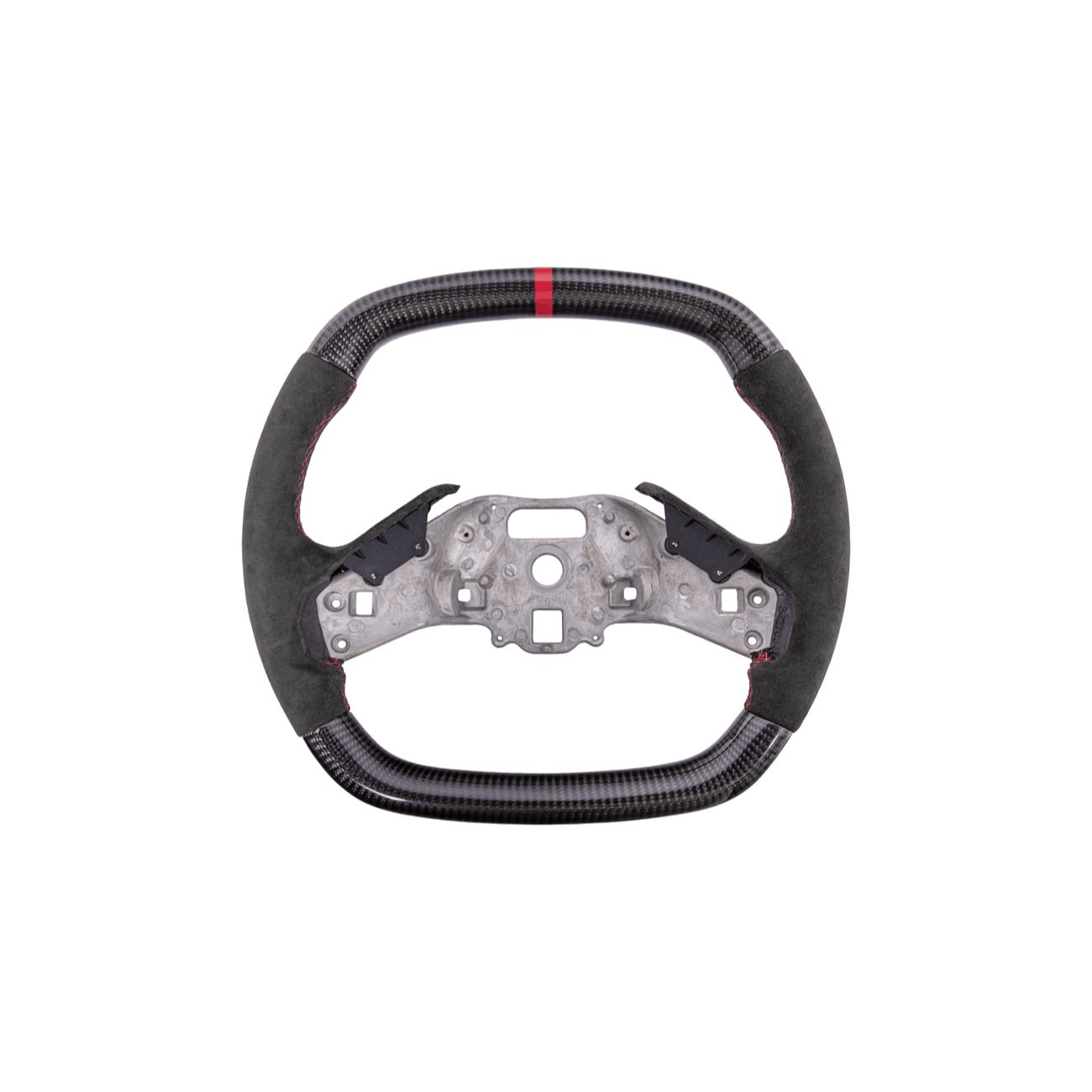 Corvette C8 CARBON FIBER Alcantara Leather Red Stripe Steering Wheel
