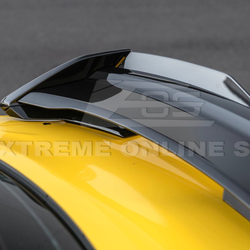 Ford Mustang S550 Dark Horse Style Black Rear Trunk Lid Wing Spoiler with Wickerbill 2015-2023
