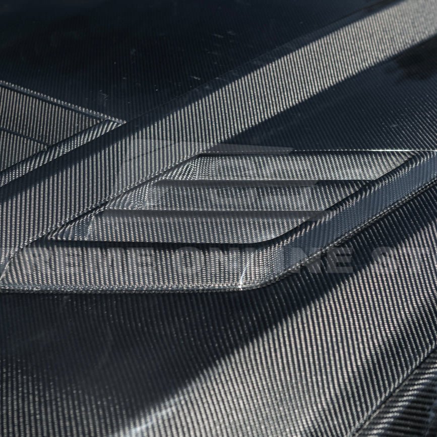 Ford Mustang S650 Super Snake Style Carbon Fiber Front Hood Vented Cover 2024-Up