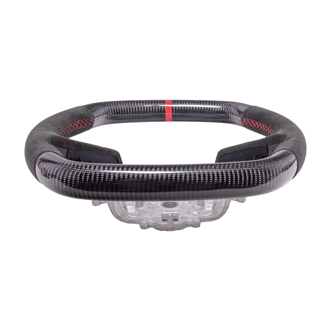 Corvette C8 CARBON FIBER Alcantara Leather Red Stripe Steering Wheel