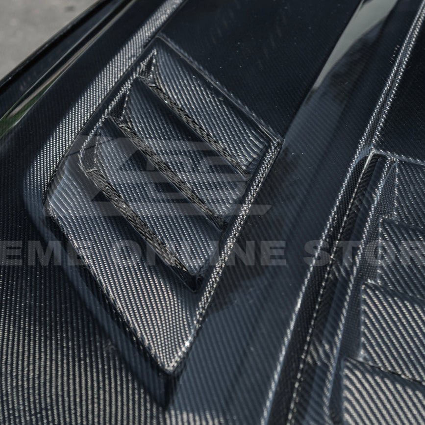 Ford Mustang S650 Super Snake Style Carbon Fiber Front Hood Vented Cover 2024-Up