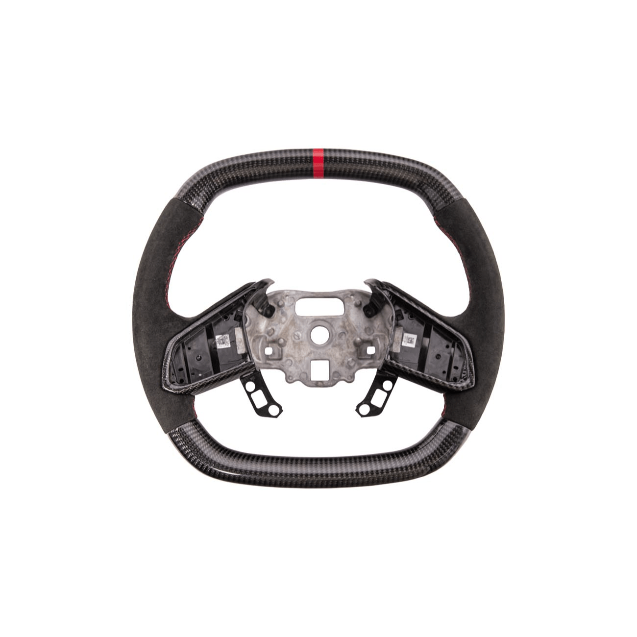 Corvette C8 CARBON FIBER Alcantara Leather Red Stripe Steering Wheel