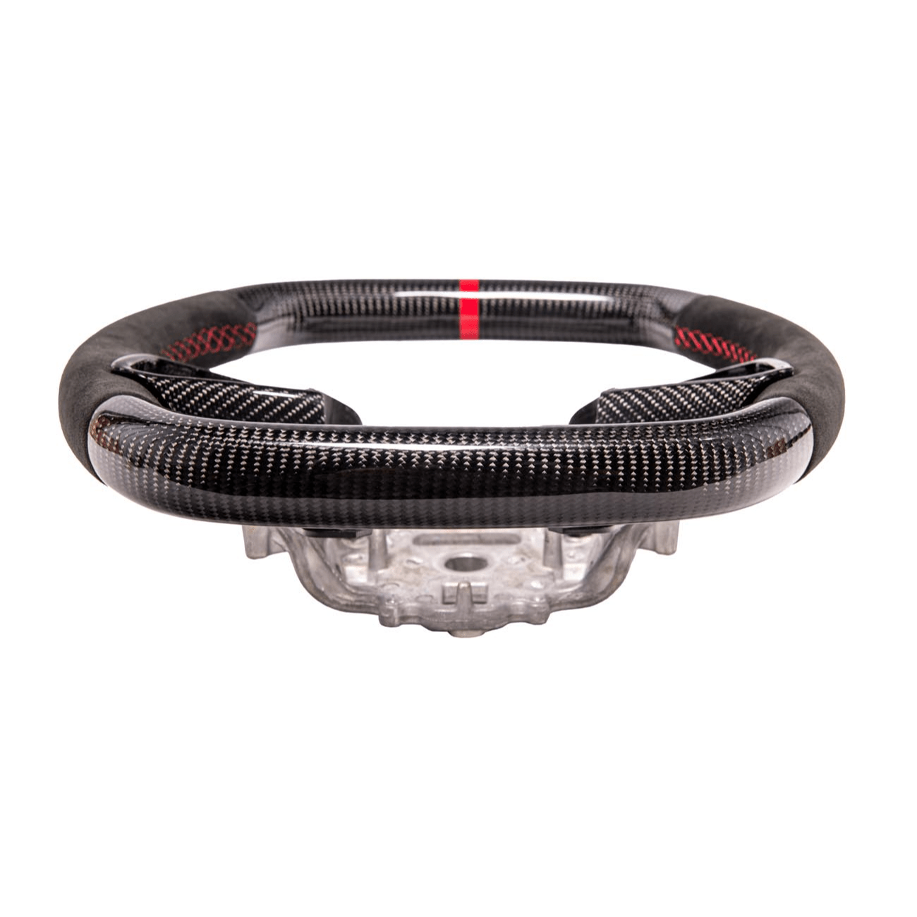 Corvette C8 CARBON FIBER Alcantara Leather Red Stripe Steering Wheel