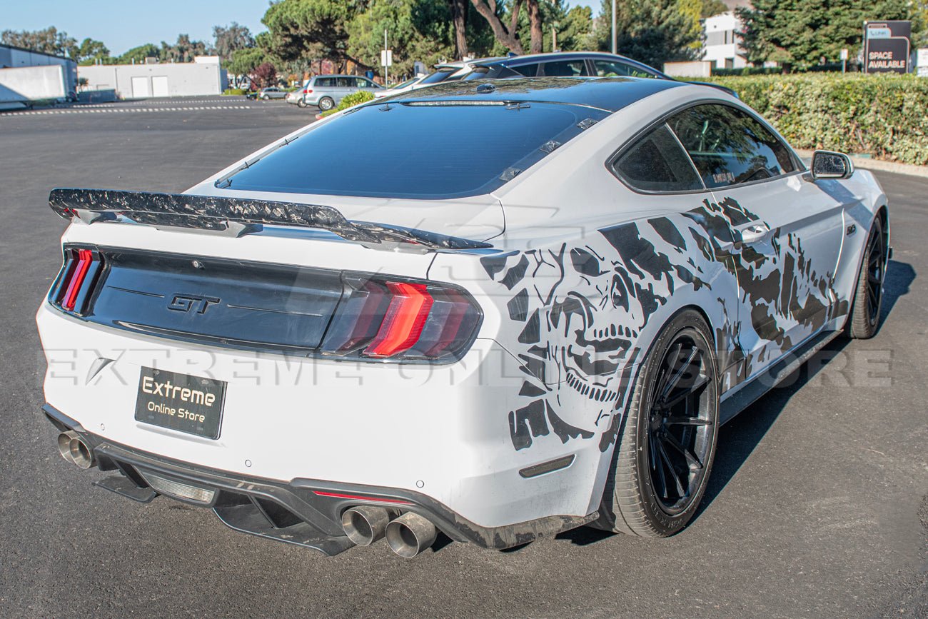 Ford Mustang S550 GT500 Wickerbill Style Carbon Fiber Rear Spoiler 2015-2023