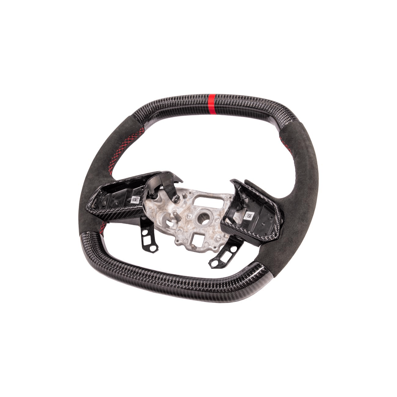 Corvette C8 CARBON FIBER Alcantara Leather Red Stripe Steering Wheel