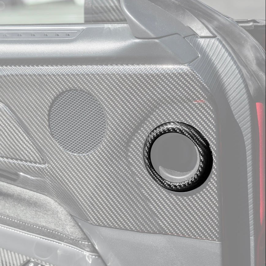 Mustang S650 Dry Carbon Fiber Interior Door Speaker Cover Pair 2024-Up