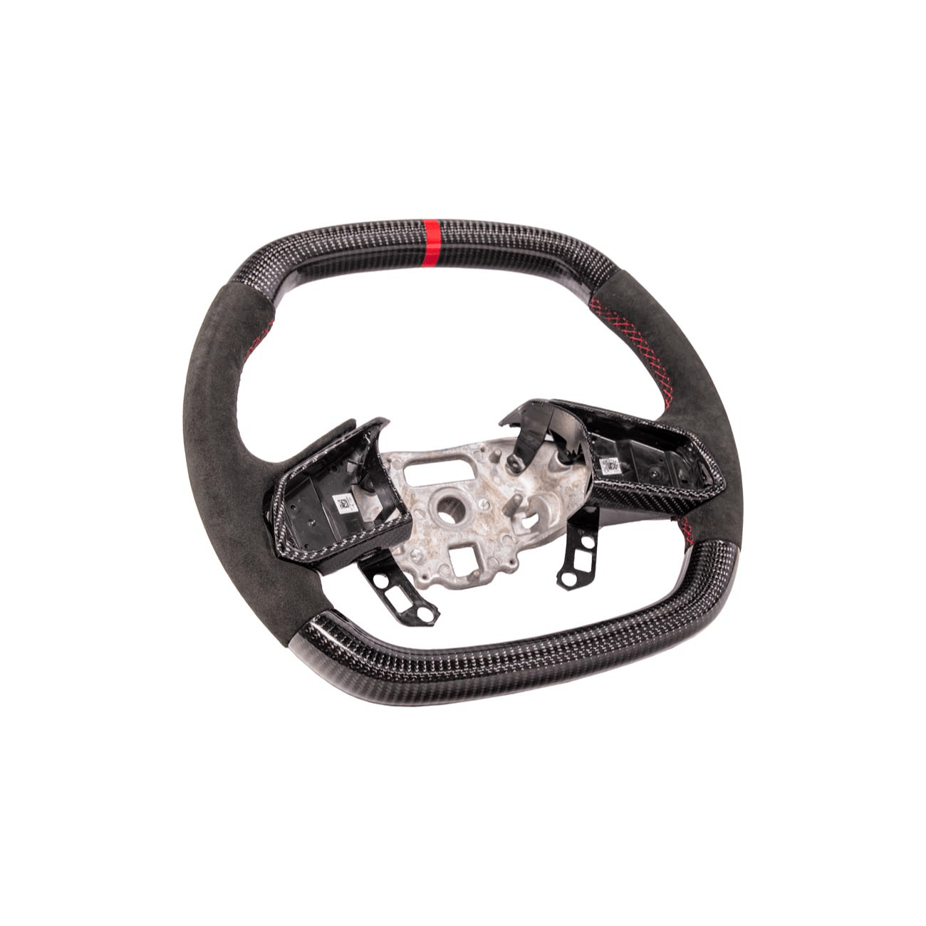 Corvette C8 CARBON FIBER Alcantara Leather Red Stripe Steering Wheel