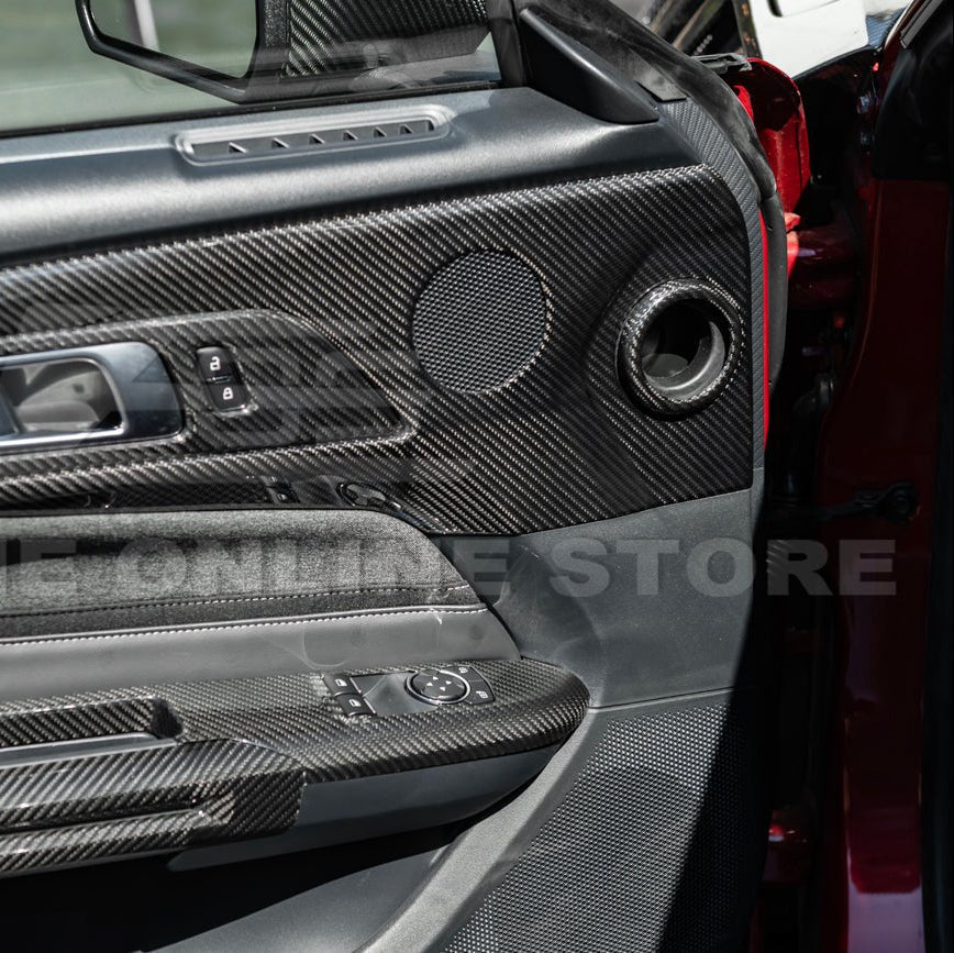 Mustang S650 Dry Carbon Fiber Interior Door Speaker Cover Pair 2024-Up
