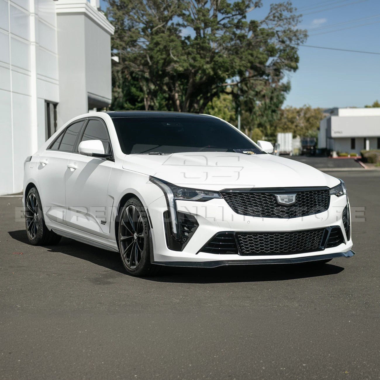 Cadillac CT4-V Blackwing Carbon Fiber Front Splitter Side Wheel Arch 2020-Up