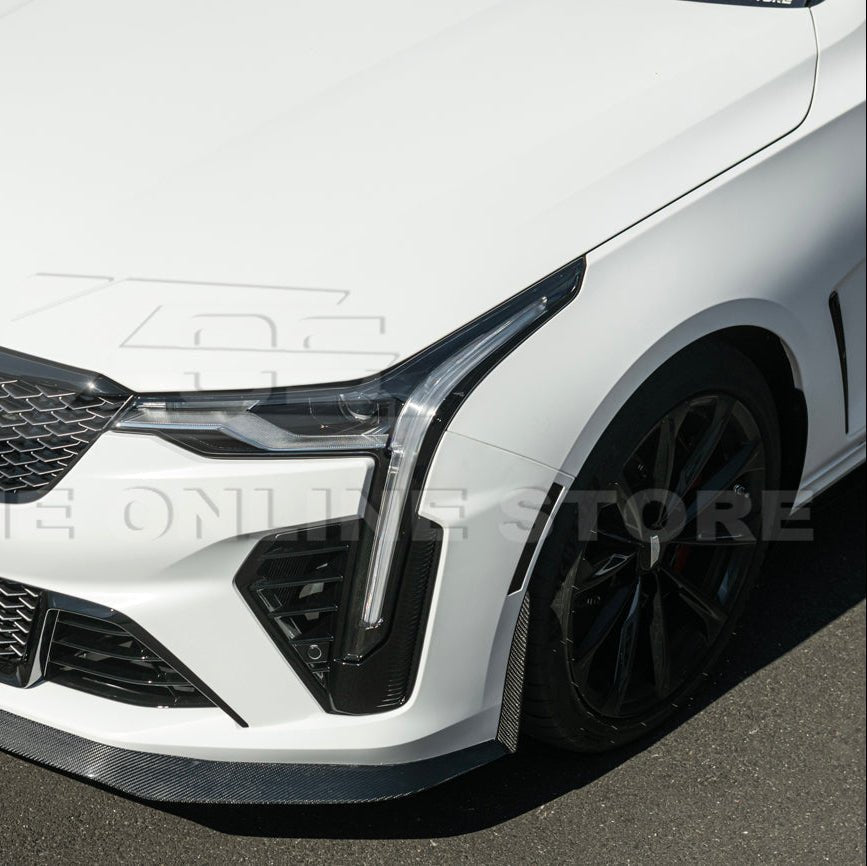 Cadillac CT4-V Blackwing Carbon Fiber Front Splitter Side Wheel Arch 2020-Up